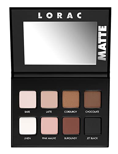 LORAC PRO Matte & Shimmer Eyeshadow Palette - High Pigment, Mirror Compact, Pro Matte Edition
