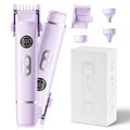 2025 New Bikini Trimmer for Women, 4 in 1 Dual Head Electric Razor, IPX7 Waterproof (Wet/Dry), Painless Hypoallergenic for Shower & Travel, USB Rechargeable for Pubic/Underarm/Leg, Purple