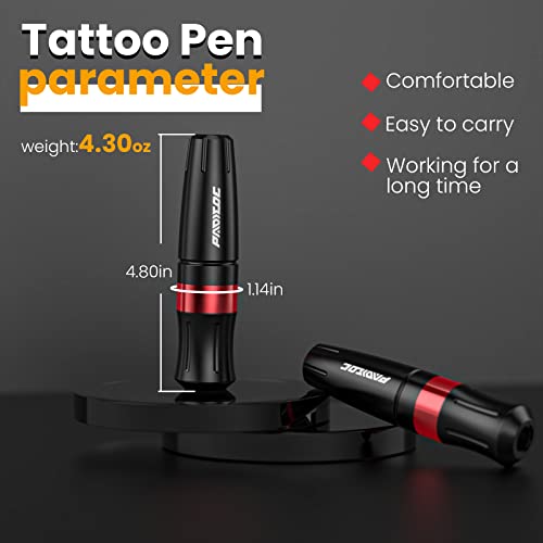 Rotary Tattoo Kit Pen with 10 Cartridges Black & Red - Beginner Friendly