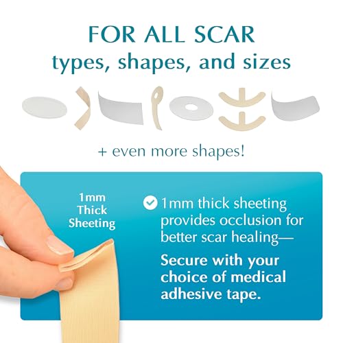 Silicone Scar Treatment Sheets for Old and New Scars 2-Pack, 1 x 6 Inches
