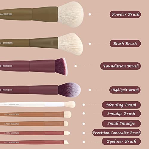 Makeup Brushes Set - 5 Color Kabuki Makeup Brush Kit with Soft Synthetic Fibers