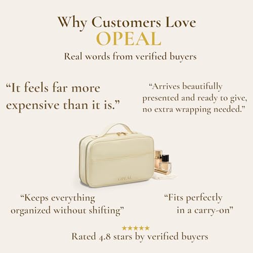 Travel Makeup Bag ? Elegant Waterproof Modular Cosmetic Organizer for Women with Adjustable Compartments, Premium Toiletry Case for Carry-On & Daily Essentials, Cream