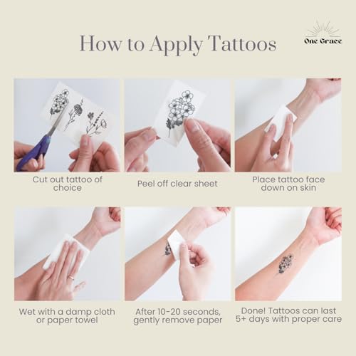 One Grace Love and Grace Christian Temporary Tattoos - Inspirational Scripture Selections - Christian Motivational Bible Verse Words and Cross Tattoos