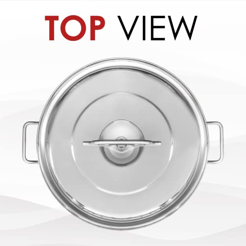 40 Quart Stainless Steel Stock Pot with Lid - Commercial Heavy Duty Cooking