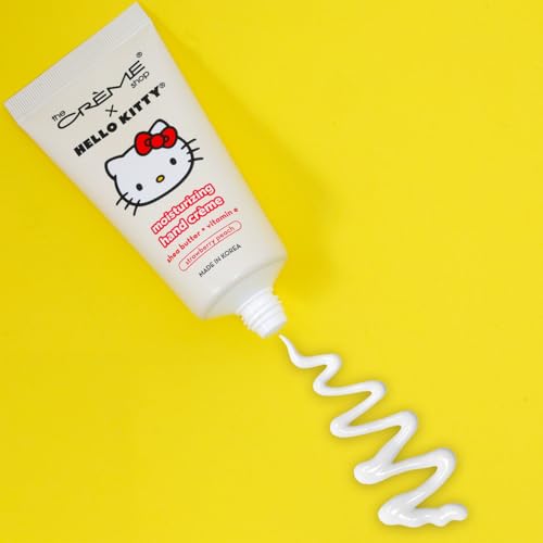The Creme Shop x Hello Kitty Hand Lotion Pack - Bundle with 1.69 Oz The Creme Shop x Hello Kitty Lotion Scent Strawberry Peach Plus Stickers | Hello Kitty Lotion Set