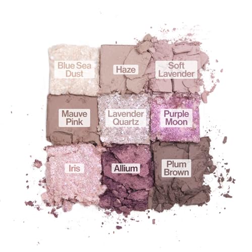 UNLEASHIA Glitterpedia Eyeshadow Palette - Lavender Fog, Matte & Shimmer Shades, Long-Lasting Vegan Makeup