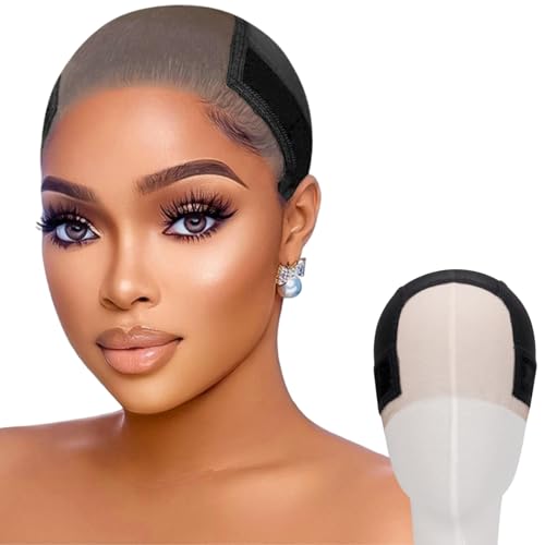 Isshin Beauty Small Size Transparent Swiss Lace Wig Grip Cap with Adjustable Headband - Black