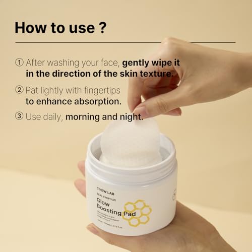 Propolis Glow Boosting Facial Pads - Hydrating Nourishing Skin Care (70 Pads)
