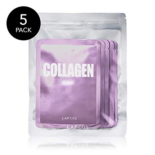 LAPCOS Hyaluronic Acid & Collagen Sheet Mask Set - 10 Pack for Hydration & Anti-Aging