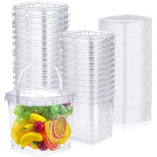 Macarrie 50 Pack 68 oz Square Food Storage Containers with Airtight Lids