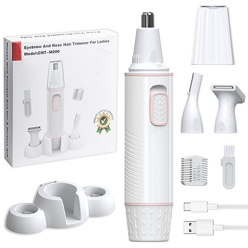 Antomoness Electric Eyebrow Trimmer for Women Hair Remover for Eyebrow Nose Face and Body Hair Removal with LED Light and Lithium-Powered Rechargeable Painless