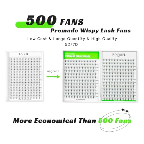 Premade Fan Spikes Lash Extensions 0.07mm D Curl 13-20mm & 500 Premade Fans Eyelash Extensions 7D 0.07 Promade Wispy Lash Extensions 8-15mm