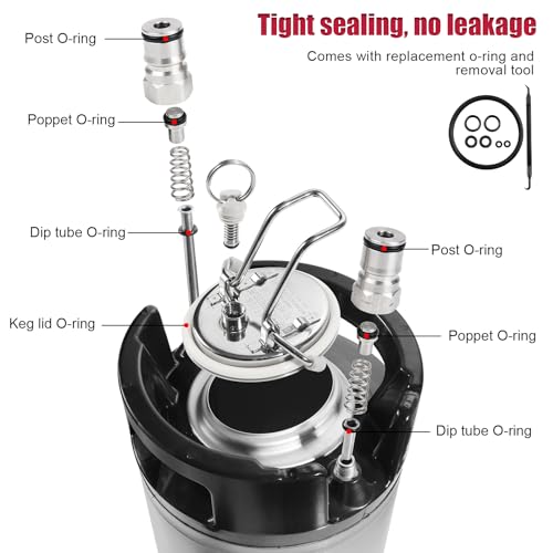 2.5 Gallon Stainless Steel Cornelius Keg for Homebrew and Craft Beverages