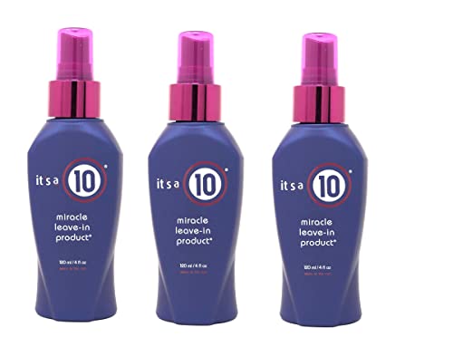It's a 10 Haircare Miracle Leave-In Treatment 4 fl oz Pack of 3 - Easy to Use, Portable