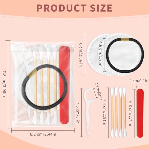 Bulk Hotel Vanity Kit Individually Wrapped Vanity Kit Travel,Hotel Hospitality Supplies,Hygiene Products Include Disposable Cotton Pads,Cotton Swabs,Hair Tie,Nail File,Dental Floss£¨100£©