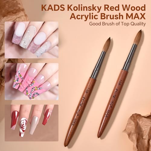 KADS Upgrade Acrylic Nail Brush Pure Kolinsky Hair Acrylic Round Shaped Supermarket Standard (14#+16#)