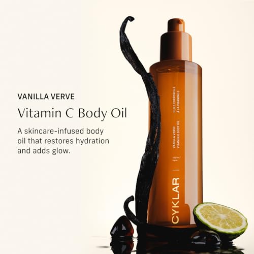 Vitamin C Body Oil with Vanilla Verve Scent - Hydrating Moisturizer for Glowing Skin - 4.2 Fl Oz
