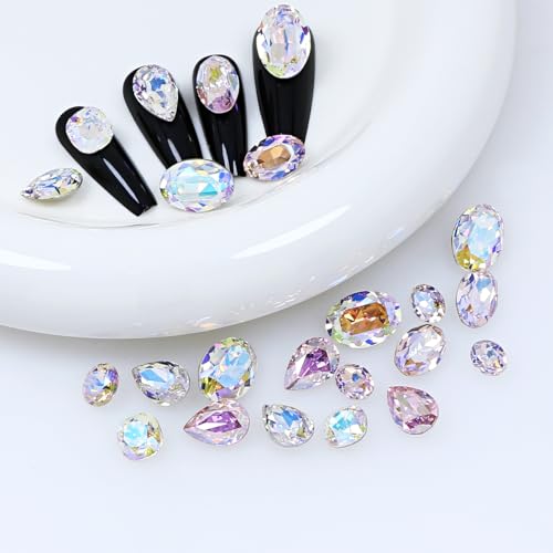 Big Nail Rhinestones Set 48PCS Multi-Shape & Color Nail Art Gems - 4 Shapes & 5 Colors