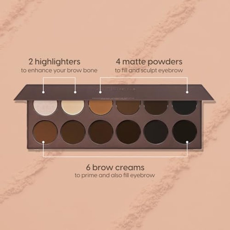 KARA BEAUTY Eyebrow Kit - Brow Makeup Kit with Powders, Pomades & Highlighters ? Blendable, Long-Wear Eyebrow Powder Set for Natural or Sculpted Brows - Perfect for Makeup Artist, Beginner-Friendly
