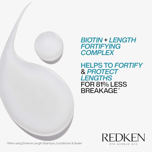 Redken Extreme Length Biotin Shampoo For Longer Hair ? Promotes Healthy Hair Growth, Strengthens Damaged Hair, Prevents Hair Breakage, Infused With Biotin ?