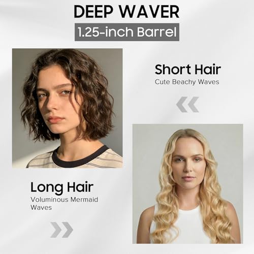 AraSyleon Deep Wave Hair Crimper & Beach Wave Curling Iron, Negative Ion