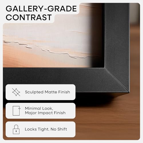 Carbon Black Homeforia 24x30 Metal Picture Frame with 18x24 Matte Mat and Glass