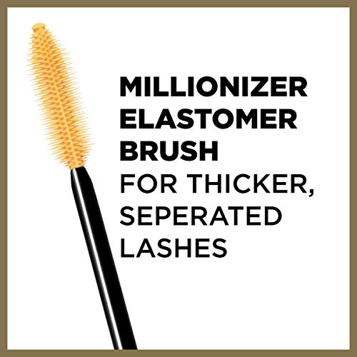 L¡¯Oreal Paris Makeup Voluminous Million Lashes Mascara, Volumizing Collagen Infused Eye Makeup, Amplifying Mascara Brush, Washable, Black, 0.32 Fl Oz., 1 Count