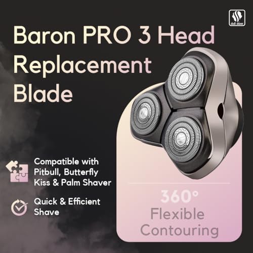 Baron PRO Replacement Blade for Skull Shaver 3-Head Shaver – Hypoallergenic Stainless Steel