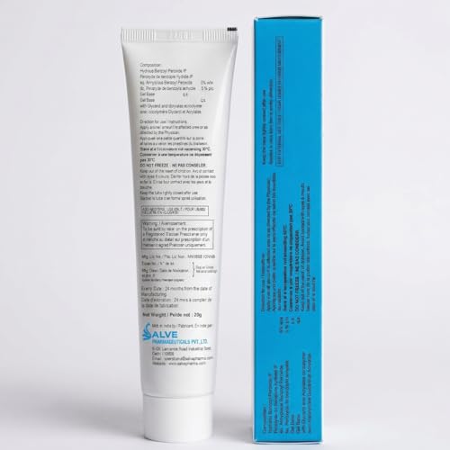 Salve Benzoyl Peroxide Gel 5% Topical Acne Treatment - 0.7 oz Pack of 4