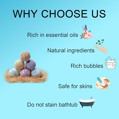 9-Piece Natural Essential Oil Bath Bombs Set - Handmade Spa & Relaxation Gift