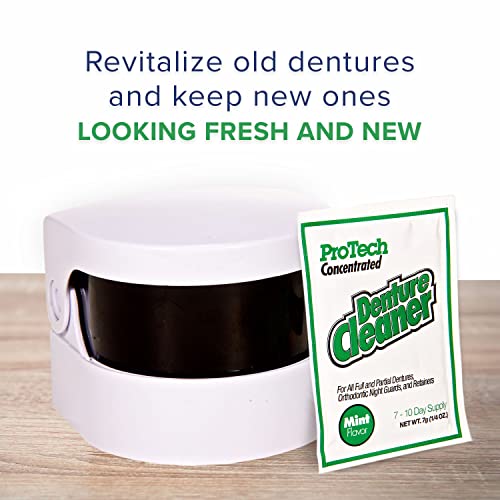 ProTech Denture & Retainer Care Kit with Ultrasonic Cleaner - Complete Oral Hygiene Set
