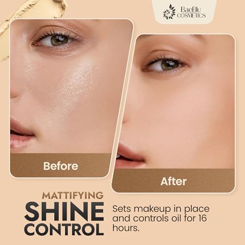Organic Pressed Translucent Setting Powder - Talc-Free & Matte Finish - Light, Invisible Variation