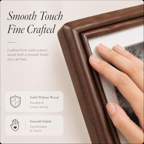 USA-Sourced Walnut Wood Picture Frame 27x40 - Solid Wall & Tabletop Display