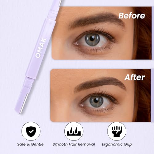 Double-Ended Face Razor for Women ? Eyebrow & Dermaplaning Tool | 6 Pack = 12 Blades Stainless Steel | Peach Fuzz Remover & Exfoliator for Smooth, Glowing Skin
