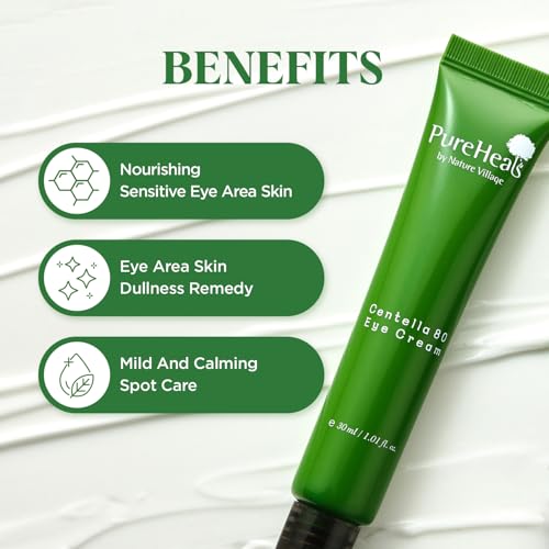 Pureheal's Centella 80 Eye Cream, Light Texture Eye Cream, Nourishing Eyezone, Centella Asiatica 80% Extract, 30ml (1.01 Fl Oz)