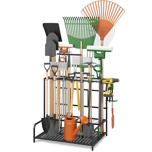Garden Tool Organizer Rack with 39 Slots & Accessories – No Wheels