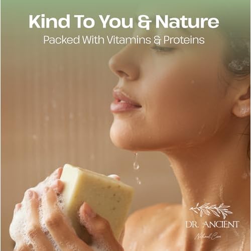 Dr.Ancient Donkey Milk Soap Bar, Organic Soap Bars Handcrafted the Traditional Way, Natural Chemical-Free, Used for Face Wash, Body Wash, Hand Cleansing and Daily Skin Care, Nourishing Cleanser