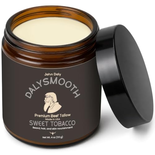 Sweet Tobacco Beard Balm with Beef Tallow & Natural Oils - 4oz - Deep Nourishment & Hydration - Suitable for Face & Beard - Variation: Sweet Tobacco