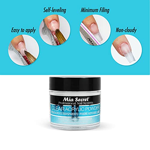 Mia Secret Clear Acrylic Powder (1/4 oz) - 2 Pack