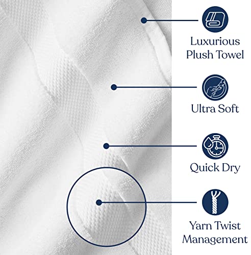 White Organic Cotton Washcloths Pack of 6 - Luxurious, Ultra-Absorbent Face Towels