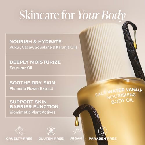 Saltair Body Oil and Multi-Lipid Body Butter Set ? Deep Moisture, Hydrating After-Shower Skincare Duo ? Salt Water Vanilla Scent