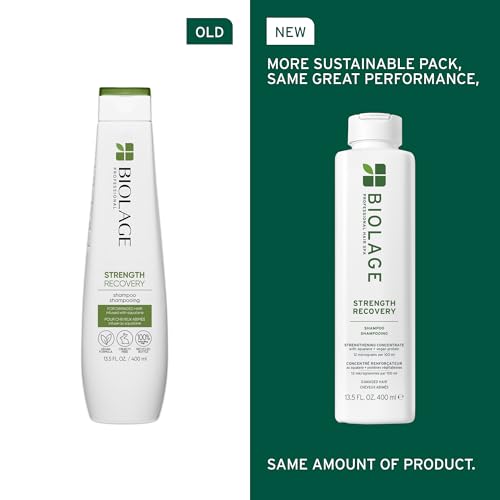 Biolage Strength Recovery Shampoo & Conditioner Set - Gently Cleanses & Reduces Breakage, For All Damaged & Sensitized Hair Types, Vegan and Cruelty-Free, 13.5 Fl Oz