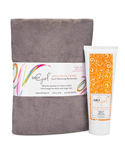 Curly Girl Moisturizing Styling Cream Towel - Gray, Ultra Soft & Large