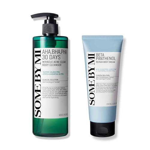 Acne Clear Body Cleanser & Hydrating Body Cream Set for Sensitive Skin