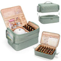 OCHEAL Nail Polish Organizer Bag 45+ Bottle Capacity with Side Pockets - Green, Detachable 2-in-1 Nail Tech Storage Case