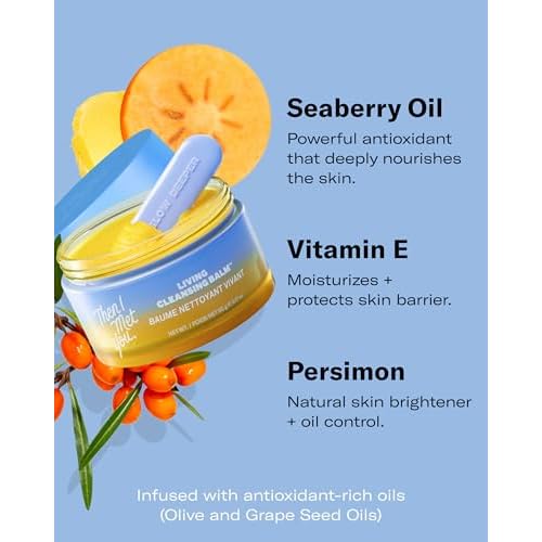 Then I Met You Living Cleansing Balm, Makeup Remover, Cleansing Oil, Face Cleanser, Melts Makeup & Sunscreen, Non-Stripping Zero Residue Oil Cleanser, First-Step Clean Vegan Korean Skincare