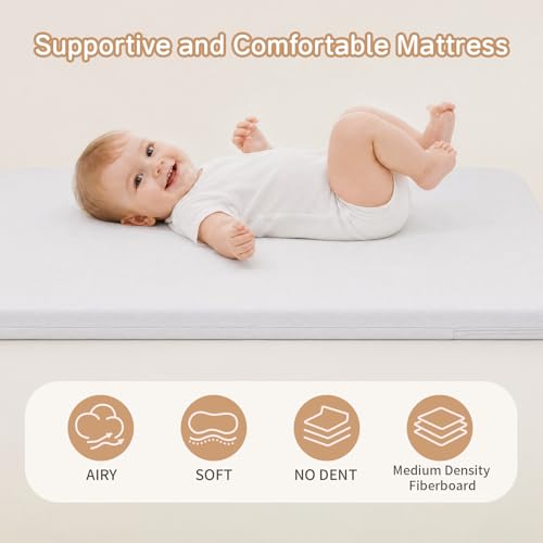 Baby Bassinet 3-in-1 Bedside Sleeper with Adjustable Height & Mesh, Khaki