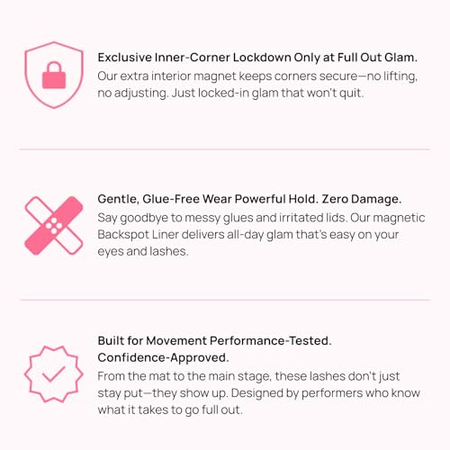 Full Out Glam Star Power Magnetic Lashes, Premium Reusable Magnetic Eyelashes, Dramatic Natural Look, No Glue Needed, Instant Application, Strong Performance Ready Hold, Contains One Set of Lashes