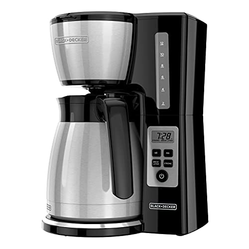 Thermal Programmable Coffee Maker with Brew Strength & Vortex Technology - Black/Steel, CM2046S