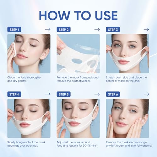Double Chin Lifting Mask, Firming Mask for Face and Neck Lifting, Tightening and Firming For Women (4PCS)
